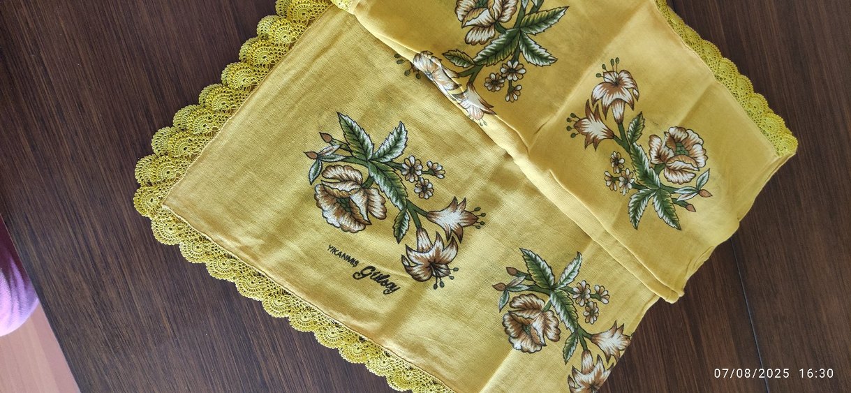 Kadın fular çember ,kenarları oyalı - Görsel 4