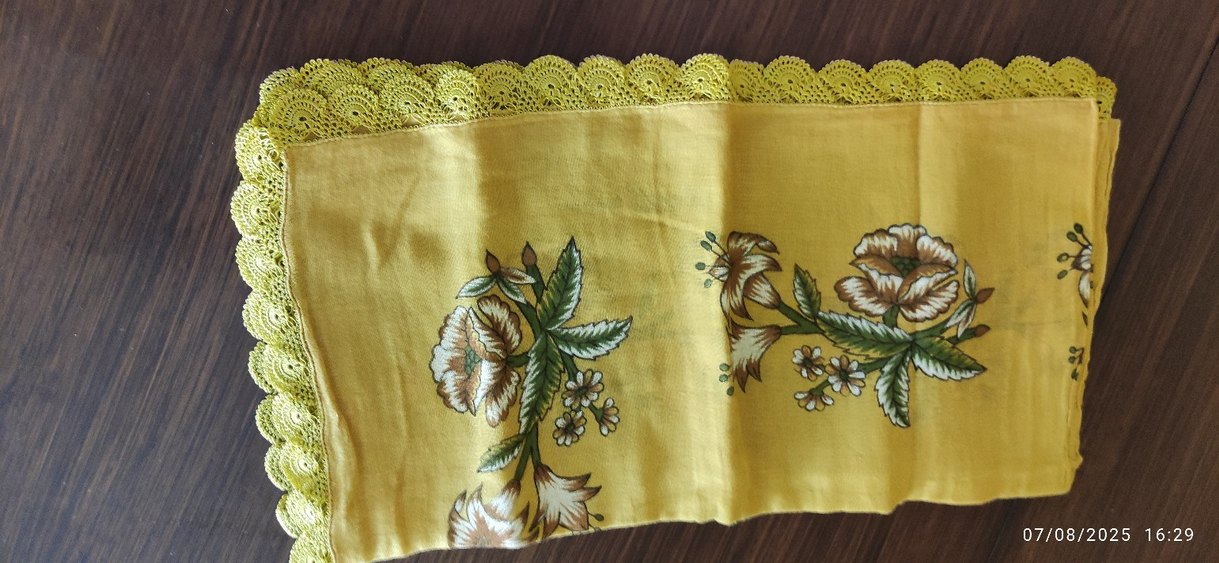 Kadın fular çember ,kenarları oyalı - Görsel 2