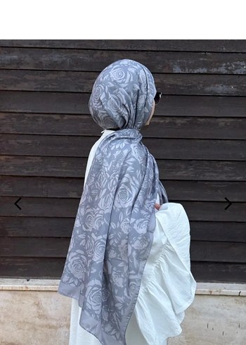 Beden gri Renk Pamuklu Gül Şal