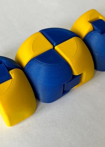 Sarı Lacivert Renkli Eğitici Oyuncak - Sonsuz Stres Topu - Görsel 2