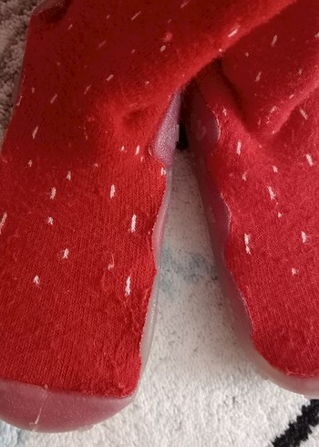 Kızlar için Kırmızı Örgü Sıcak Terlik - Görsel 5