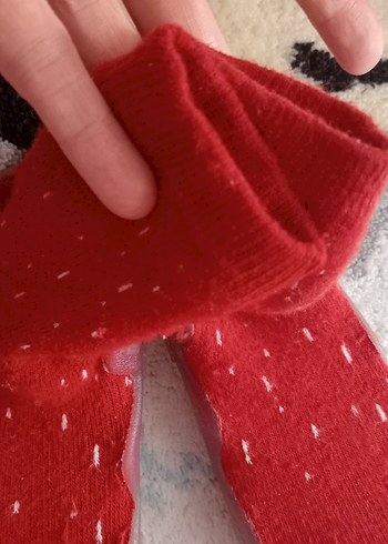 24 Beden kırmızı Renk Kızlar için Kırmızı Örgü Sıcak Terlik
