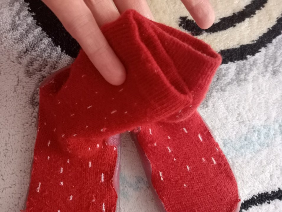 Kızlar için Kırmızı Örgü Sıcak Terlik - Görsel 4