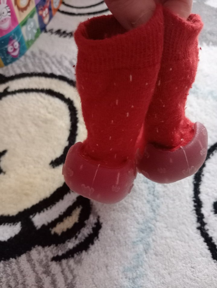 Kızlar için Kırmızı Örgü Sıcak Terlik - Görsel 3