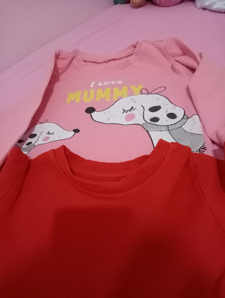 Kız Çocuk Pembe Baskılı Sweatshirt - Görsel 2