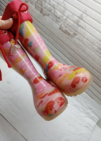 Kız Çocuk Renkli Püsküllü Yağmur Çizmesi - Görsel 7