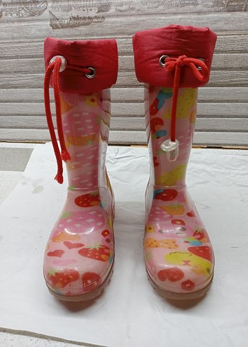 Kız Çocuk Renkli Püsküllü Yağmur Çizmesi - Görsel 3