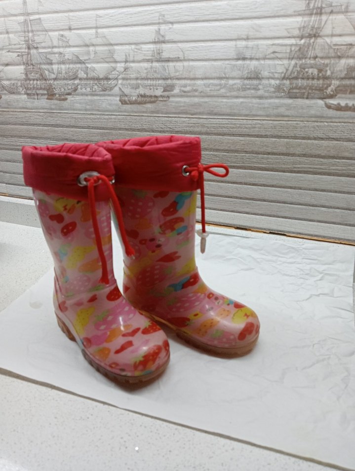 Kız Çocuk Renkli Püsküllü Yağmur Çizmesi - Görsel 5