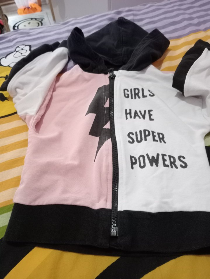 Kız Çocuk Kapüşonlu Fermuarlı Sweatshirt - Görsel 5