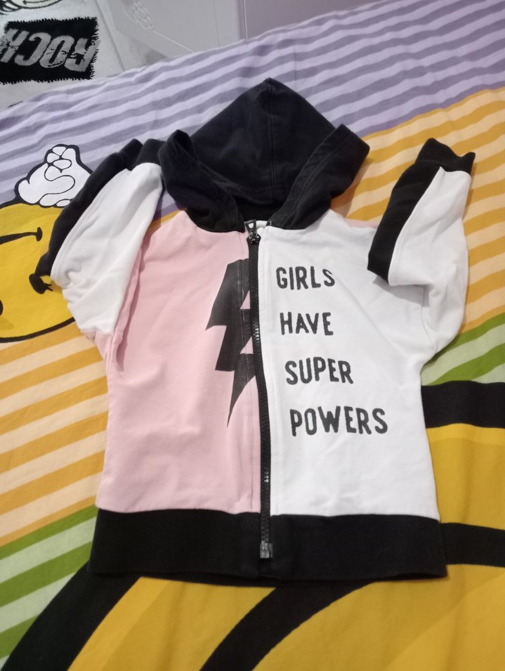 Kız Çocuk Kapüşonlu Fermuarlı Sweatshirt - Görsel 4