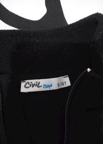 Erkek çocuk Siyah Fermuarlı Yüksek Yakalı Sweatshirt - Görsel 4