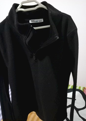 Erkek çocuk Siyah Fermuarlı Yüksek Yakalı Sweatshirt - Görsel 2