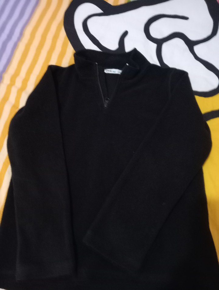 Erkek çocuk Siyah Fermuarlı Yüksek Yakalı Sweatshirt - Görsel 3