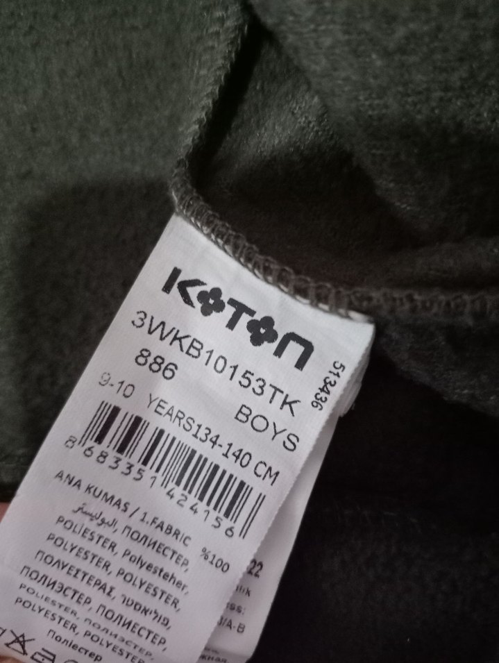 haki polar Kapüşonlu Baskılı Sweatshirt - Görsel 2