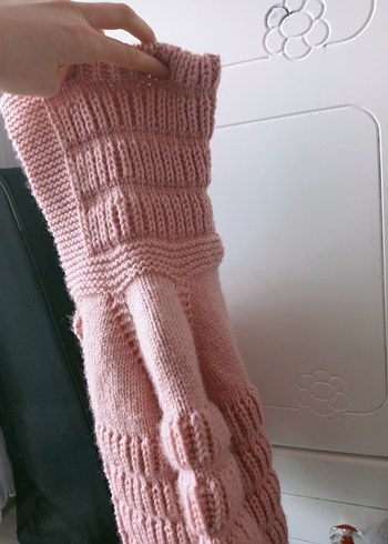 Kız Çocuk Pembe Örgü Hırka - Görsel 10