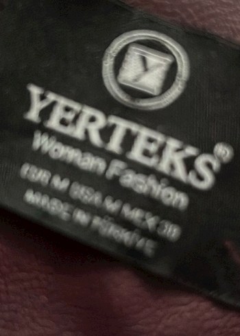 Bordo Kadın Deri Fermuarlı Ceket - Görsel 3