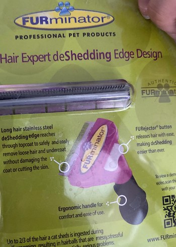 Kediler İçin Tüy Toplama Tarağı Mor L FURMINATOR - Görsel 2