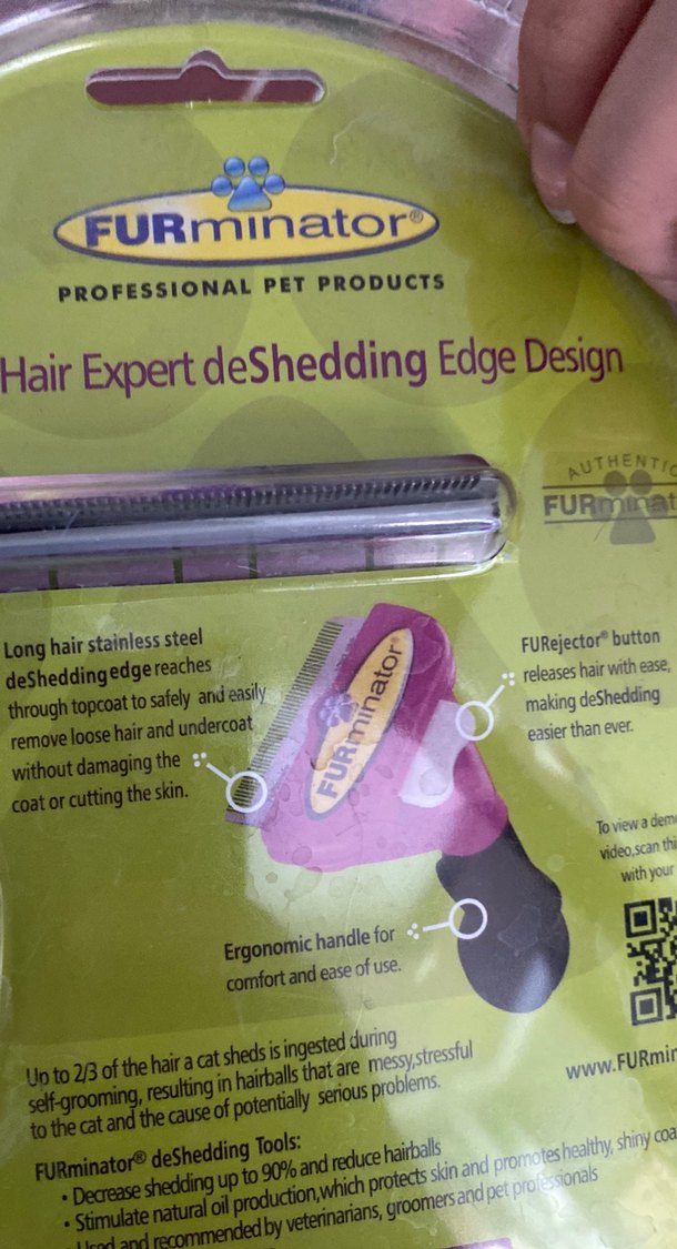 Kediler İçin Tüy Toplama Tarağı Mor L FURMINATOR - Görsel 2