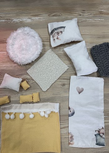 Gri Örgü Çocuk Uyku Aksesuarları Seti - Görsel 2