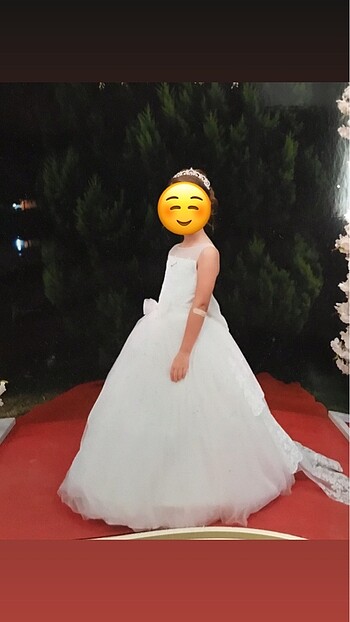 10 Yaş Beden beyaz Renk Kız çocuk gelinlik