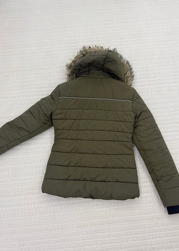 Kadın Haki Kürk Detaylı Kısa Kaban - Görsel 4