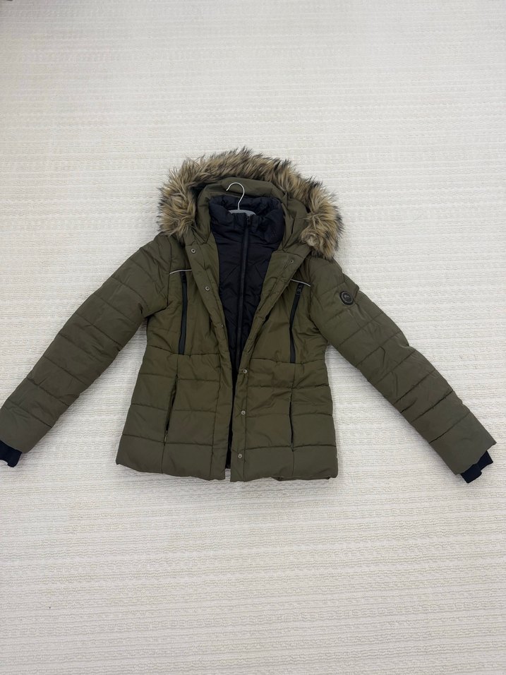 Kadın Haki Kürk Detaylı Kısa Kaban - Görsel 2