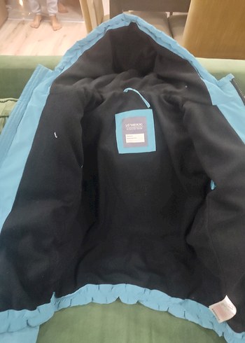 turkuaz kapşonlu Kışlık çocuk Mont - Görsel 2