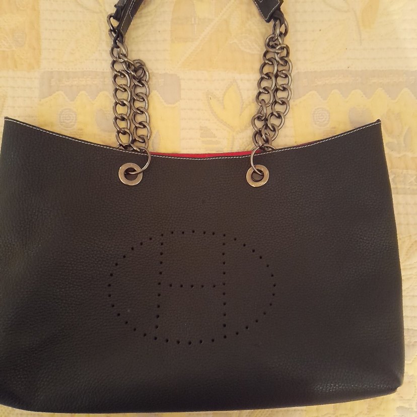 Zincir Detaylı gumus Renk Kadın El çantası deri - Görsel 3