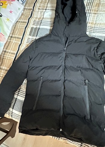 Gri Fermuarlı Kadın Kışlık Ceket hiç giyilmedi tertemiz - Görsel 2