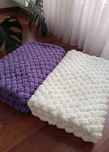 Mavi Örgü Çocuk Battaniyesi - Görsel 2