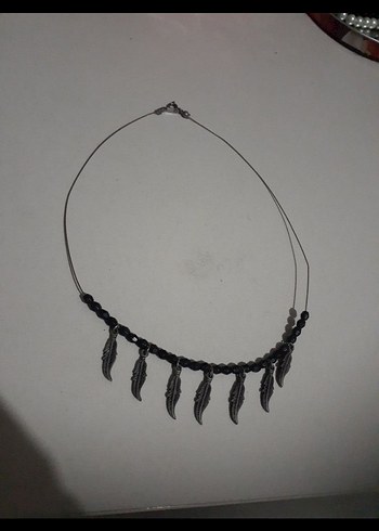 Siyah Boncuklu Gotik Midi Kolye