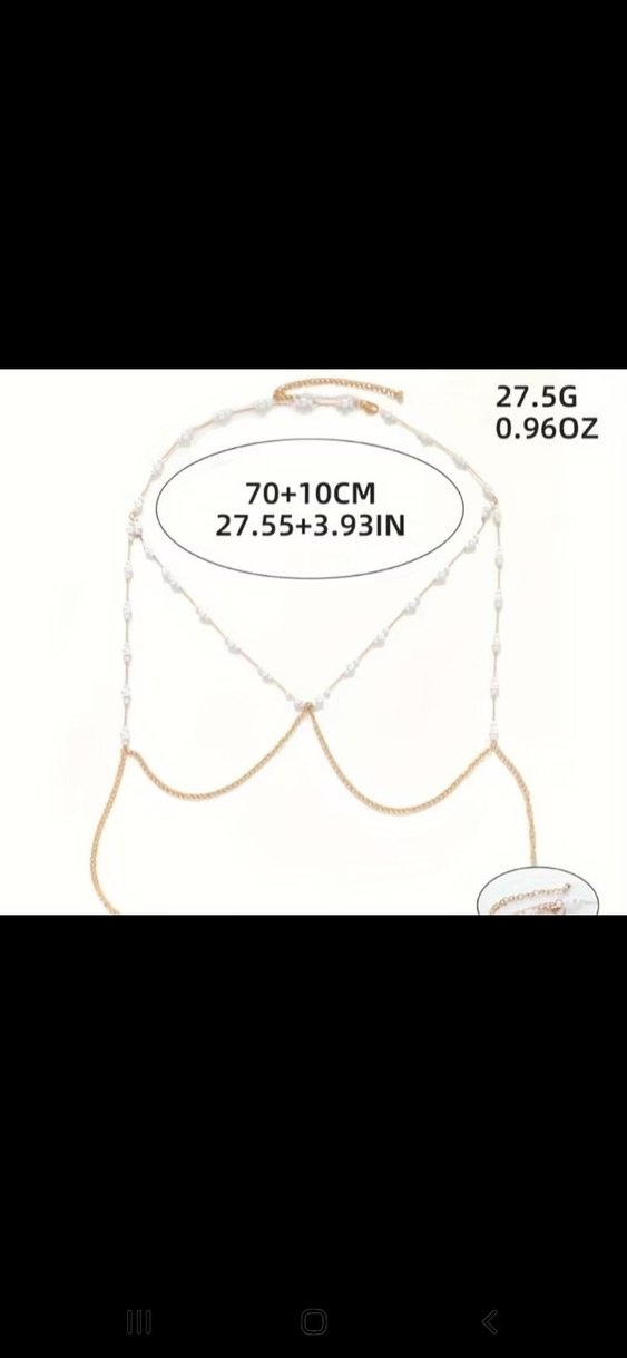 Kadın Parlak Altın Zincir Detaylı Vücut Takısı - Görsel 3