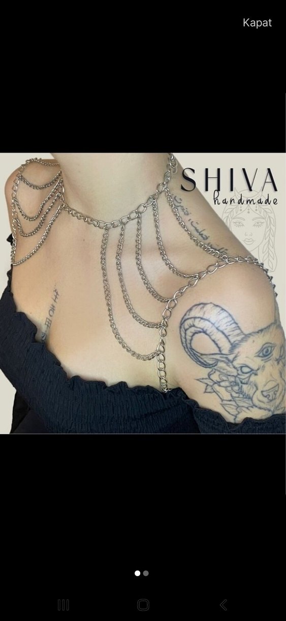 Zincir Detaylı Kadın Vücut Kolye - Görsel 5