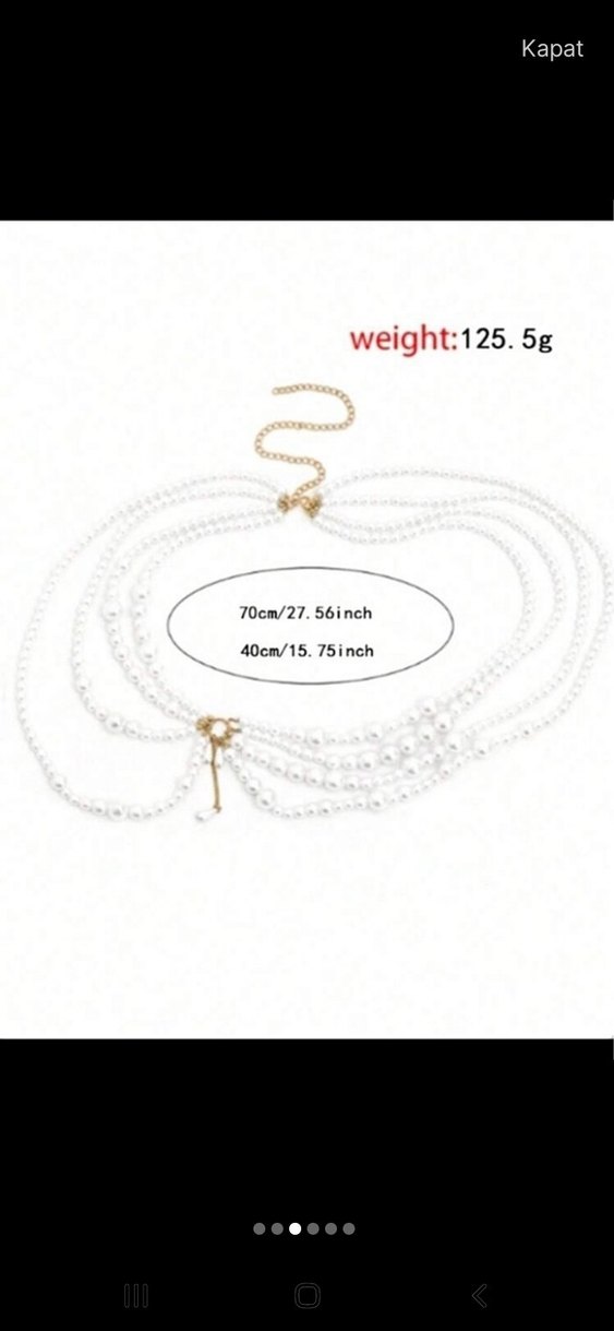 Beyaz Boncuklu Kadın Vücut Zinciri - Görsel 5