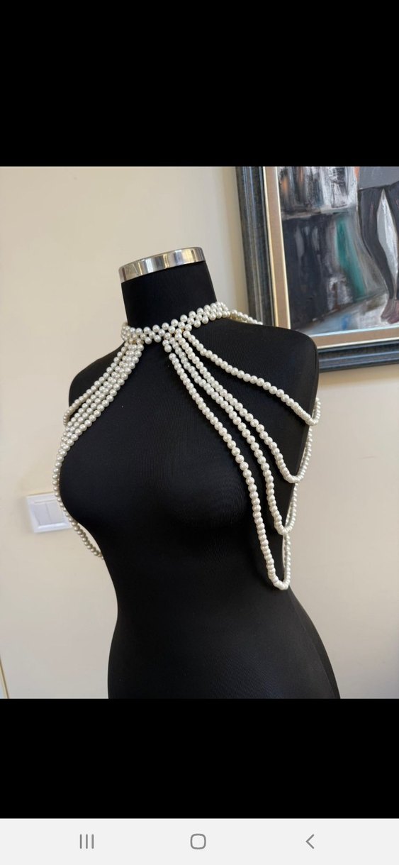 Beyaz Boncuklu Gövde Zinciri - Görsel 4