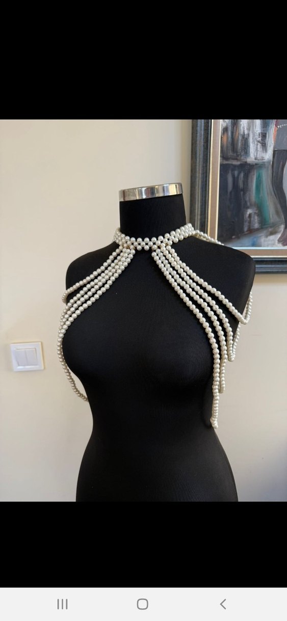 Beyaz Boncuklu Gövde Zinciri - Görsel 3