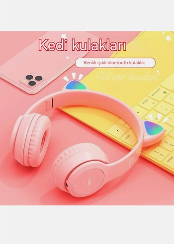 Kedi Kulaklı Siyah Kablosuz Kulaklık - Görsel 4