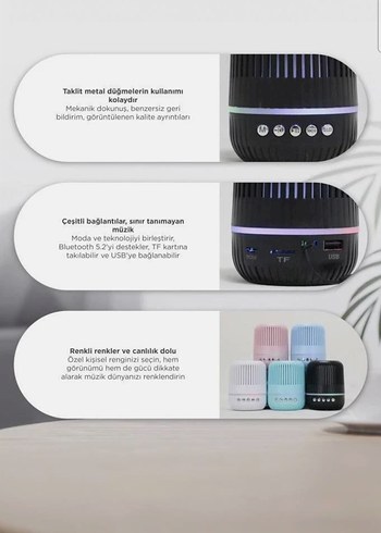 Beyaz Bluetooth Hoparlör Ses Bombası - Görsel 3