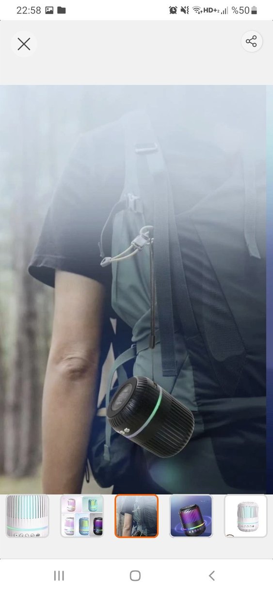 Beyaz Bluetooth Hoparlör Ses Bombası - Görsel 2