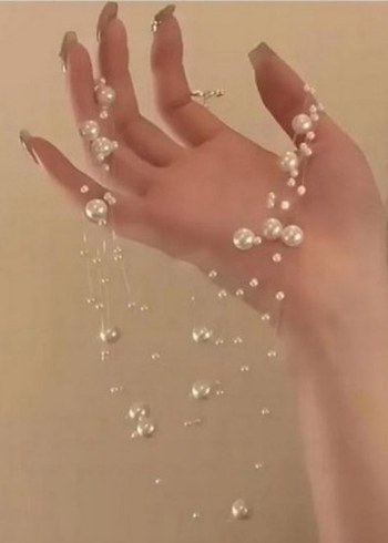 İnci İşlemeli Mini Bohem Kadın Kolye - Görsel 2