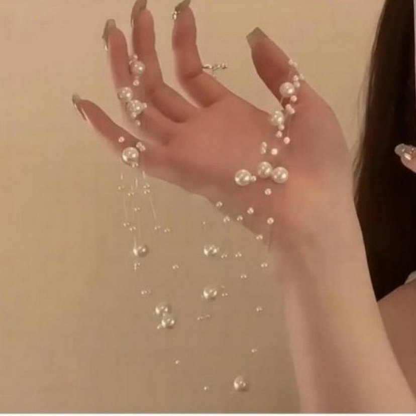 İnci İşlemeli Mini Bohem Kadın Kolye - Görsel 4