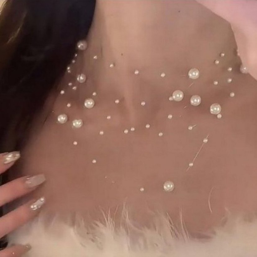 İnci İşlemeli Mini Bohem Kadın Kolye - Görsel 4