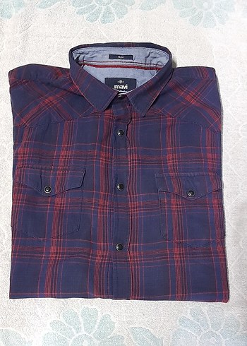 Mavi Jeans Bordo Kısa Kollu Düğmeli Erkek Gömlek