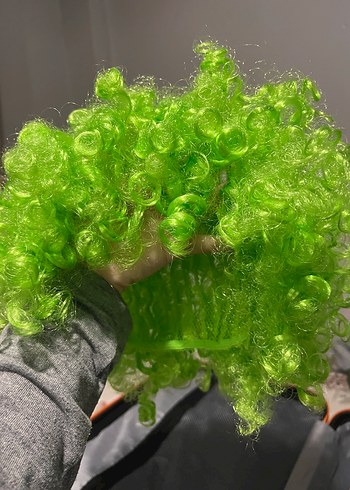 Yeşil Renkli Kabarık Kadın Saç Aksesuarı peruk - Görsel 2