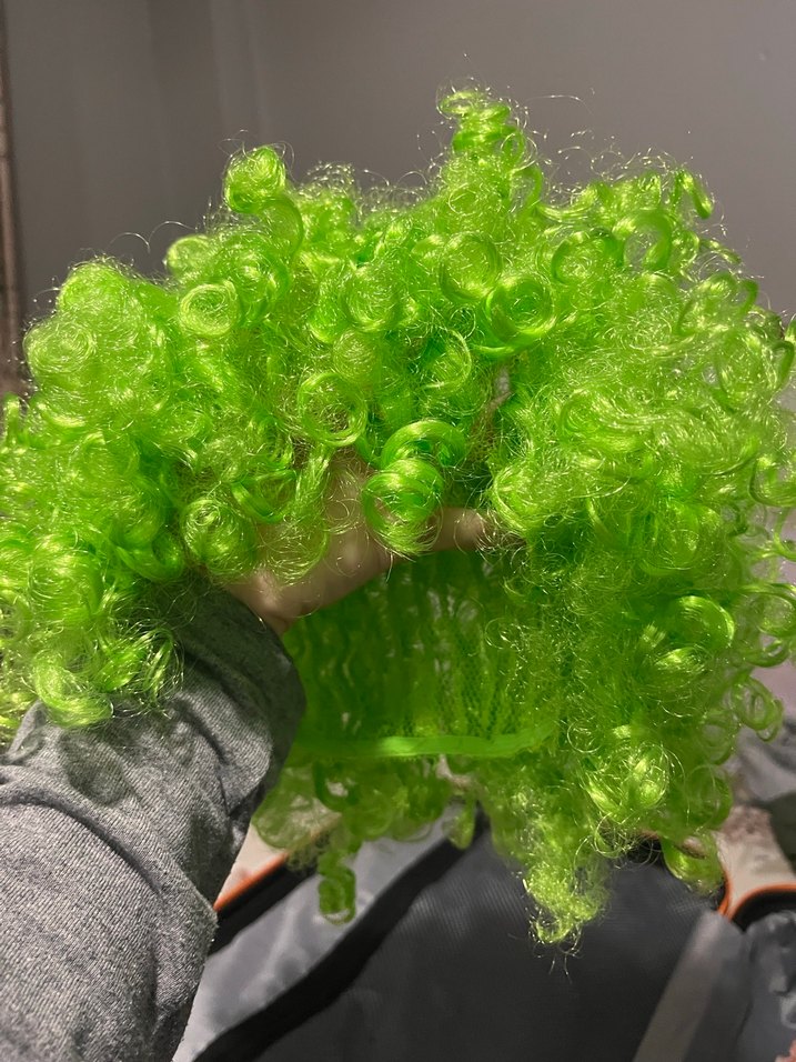 Yeşil Renkli Kabarık Kadın Saç Aksesuarı peruk - Görsel 2