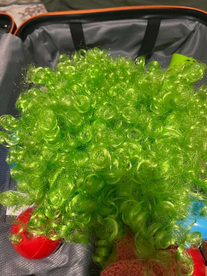 Yeşil Renkli Kabarık Kadın Saç Aksesuarı peruk - Görsel 3