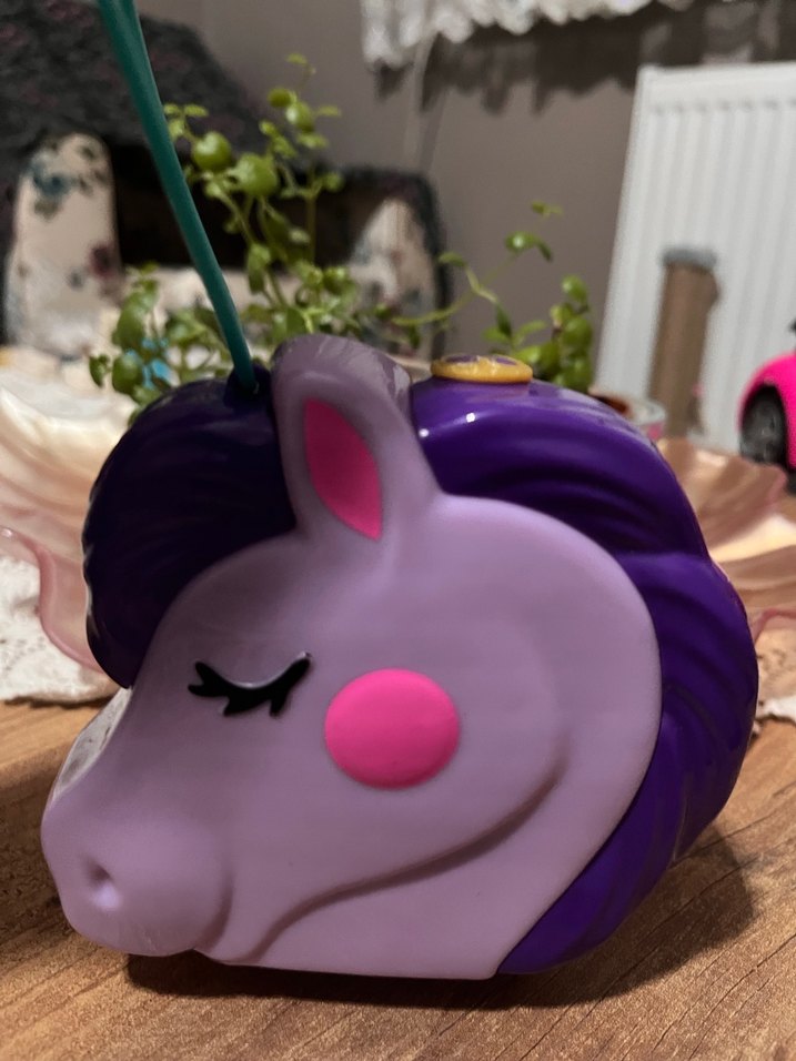 Unicornlu polly pocket Mor Küçük Oyun Seti - Mini Figürlü - Görsel 2