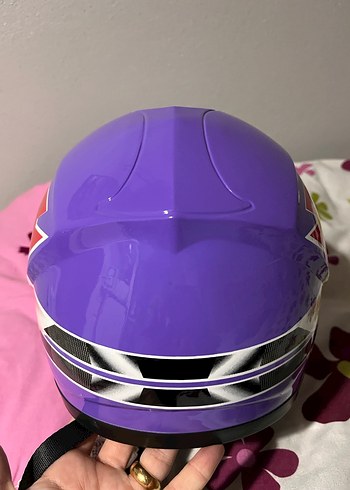 Mor Baskılı Çocuk Motor Kaskı - Görsel 10