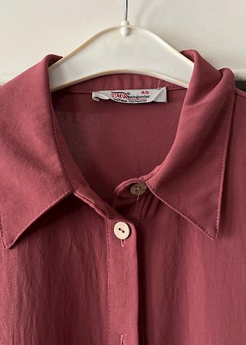 Düğmeli Bordo Uzun Tunik - Görsel 4