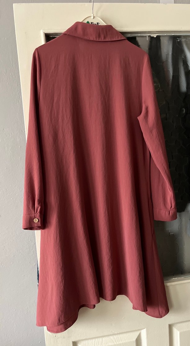 Düğmeli Bordo Uzun Tunik - Görsel 5